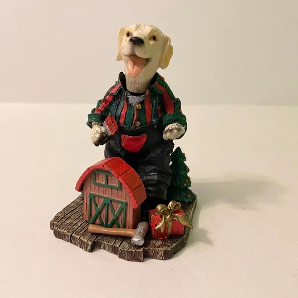 Yellow  Labrador Bobble Head Dog Painter Figure 3.5 Inch Tall Innovation Flaws - Picture 1 of 11